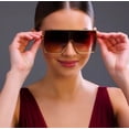thumbnail image 5 of Square Oversized Sunglasses Flat Top Shield Sun Glasses for Women Square Shades, 5 of 5
