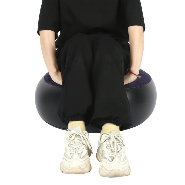 Tabouret Rond Gonflable, Chaise de Camping Facile à Transporter Tabouret Gonflable Durable, Pvc+flocage pour Jardin Extérieur Cour Balcon Plage Randonnée Chambre Salon