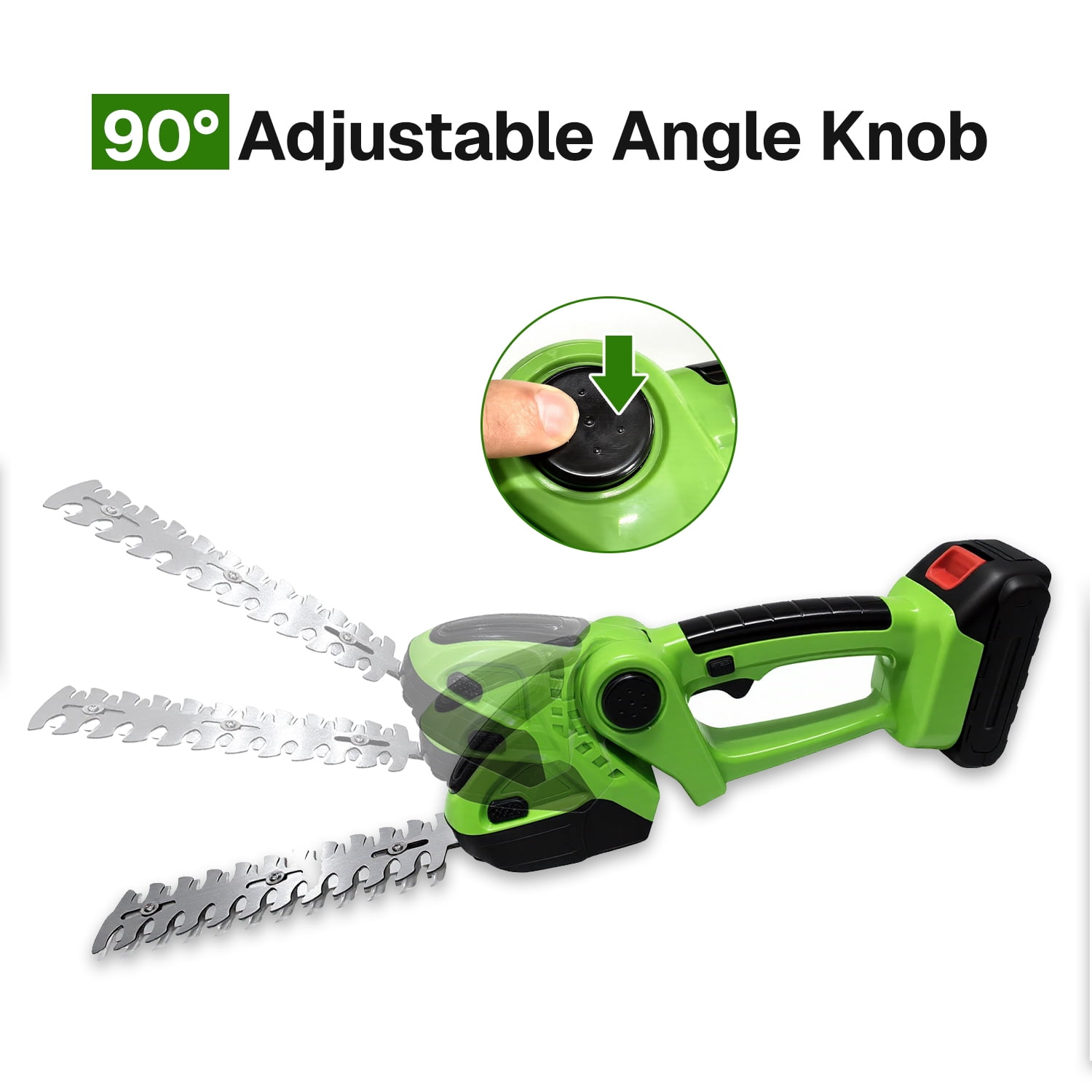BN-LINK Cordless Hedge Trimmer with Battery Electric Grass Trimmer Hedge Shears 2 in 1 Handheld Mini Grass Cutter
