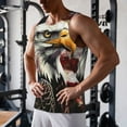 thumbnail image 5 of KLL Retro American Eagle A Print Men's Muscle Gym Workout Stringer Tank Tops Bodybuilding Fitness T-Shirts Tank Tops Men-Large, 5 of 7