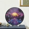 thumbnail image 4 of Yayeee Wall Clock Battery Operated 9.5" Silent Non-Ticking for Living Room, Blue Neon Road, 4 of 8