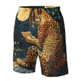 thumbnail image 4 of Balery Leopard Reading Tarot Cards Traje de Baño Estilo Hawaiano para Hombre, Shorts de Secado Rápido con Bolsillos-Medium, 4 of 6