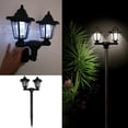 thumbnail image 4 of PRINxy Outdoor Post Lights Waterproof,Wall Lamp Outdoor,Decorative Floor Lamp Vintage For Patio,Garden,Backyard,Front/Back Door,Two Post Headlights Solar Floor Lamps Black, 4 of 9