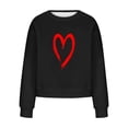 thumbnail image 4 of Mode Automne pour Femmes Chandail en Molleton Surdimensionné Imprimé Cœur Col Rond Chandail à Manches Longues Vêtements d'Hiver, 4 of 4