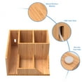 thumbnail image 3 of Pezin & Hulin Bamboo Desk Organizer, Multicompartment Storage Box, Multifunctional Office Container Holder for Table, 3 of 10