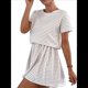 thumbnail image 2 of Vestidos de Verano A Rayas para Mujer 2025, Cuello Redondo, Corta, Bloque de Color, Vestido Informal Tipo Camiseta, Corte A. Albaricoque M, 2 of 7