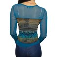 thumbnail image 3 of Mialoley Women Long Sleeve Pullover Unique Printing Round Neck Semi-transparent Tight Slim Tops, 3 of 5