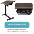 thumbnail image 4 of Home Zone Living Overbed Bedside Table Adjustable Height 26.3" to 42.5", USB-C Rechargeable, with Tilt Top Option, Walnut, 4 of 8