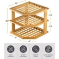 thumbnail image 6 of 3-Tier Bamboo Corner Shelf Organizer for Cabinet Countertop, Plate Organizer for Cabinet, Cupboard Organizer, Black, 6 of 9