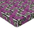 thumbnail image 4 of Ambesonne Skull Fitted Sheet, Sepia Skeleton Roses Heads, Twin XL Size, Fuchsia Purple and Black, 4 of 5