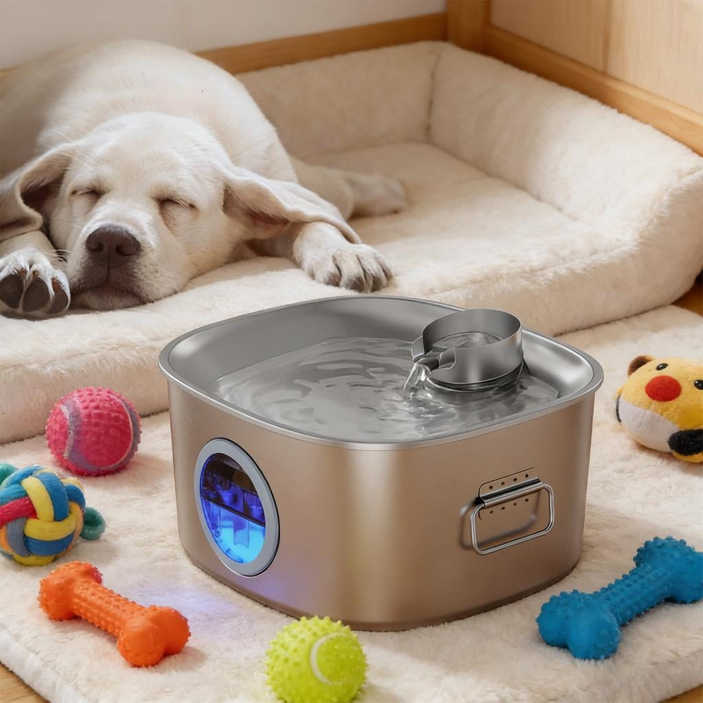 Osdhezcn Automatic Water Fountain For Pet Stainless Steel Circulation System Large Capacity Quiet Water Dispenser Dog Waterer