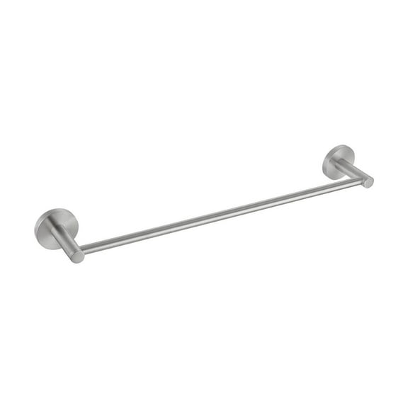 Modern Bath Towel Bar - 18 inch Circular Wall Mount - Solid Brass - Brushed Nickel Finish