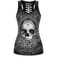 thumbnail image 3 of XIAONU Summer Women's Cutout-Back Graphic Tank Top Sleeveless Gothic Casual Everyday Top, 3 of 3