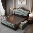 thumbnail image 3 of Light luxury American solid wood bed Modern simple double bed Master bedroom European high-grade queen bed king bed My Lux Decor Round, 3 of 7