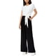 thumbnail image 1 of maison Jules Womens Colorblocked Tie-Front Jumpsuit, Negro, 6, 1 of 1