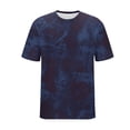 thumbnail image 4 of Casual Suelto Elástico de Manga Corta de los Hombres Blusa, Cuello Redondo de Color Sólido Top Deportivo para Gimnasio Y Actividades Al Aire Libre, 4 of 7