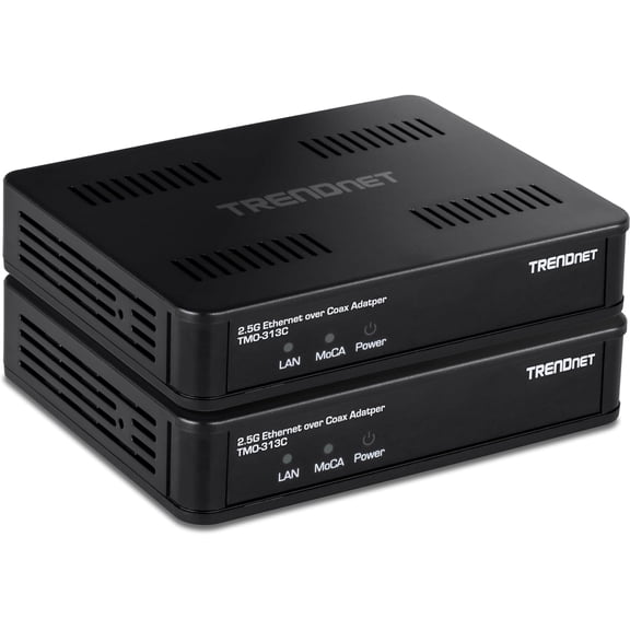 TRENDnet TMO-313C2K,2.5Gbps Ethernet over Coax Adapter (2-Pack)
