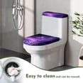 thumbnail image 4 of HELLHERO Purple Galaxy Butterflies Fashion Toilet Cover Set Fits All Toilet Shapes Polyester Fabric, Adjustable, Elastic Edge U-Shaped, 4 of 8