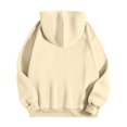 thumbnail image 4 of XAOFW Letter Print Pullover Hoodies For Women Long Sleeve Casual Hooded Sweatshirt Oversized Soft Cozy Streetwear Breathable Tops L, 4 of 5