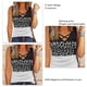 thumbnail image 3 of Camisa sin mangas con cuello en V para mujer Top elegante con estampado de retales de moda para uso diario al aire libre Gris S, 3 of 4