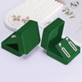 thumbnail image 4 of 2 Pieces Velvet Earring Gift Box, Small Jewelry Earring Storage Holder Display Boxes For Earring Stud Necklace, Jewelry Showcase With Stereo Display Cardboard (GREEN), 4 of 14