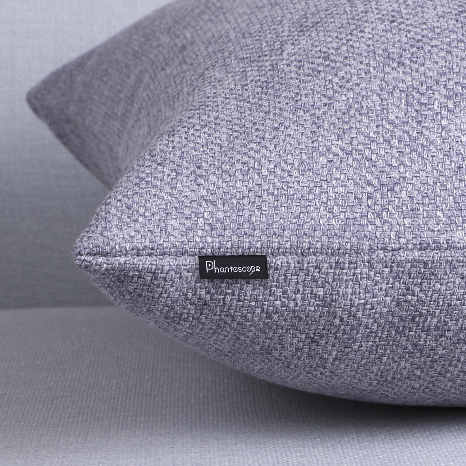 Phantoscope Farmhouse Series Triple Button Decorative Throw Pillow, 20" x 20", Light Purple, 2 Pack