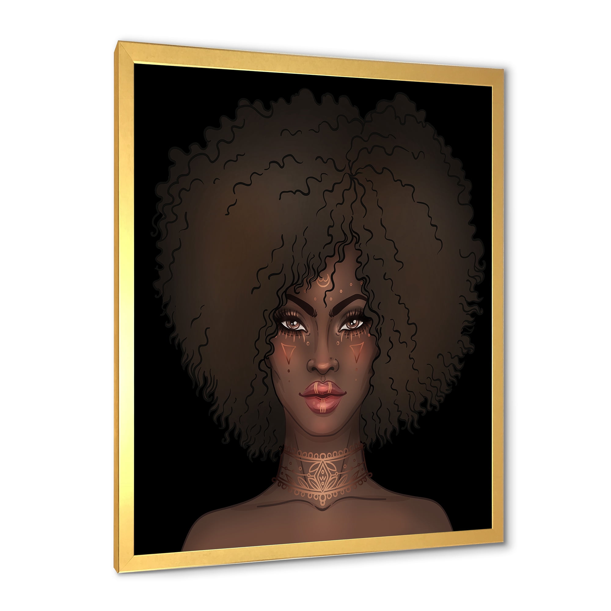 Designart 'Portrait of Afro American Woman III' Modern Framed Art Print
