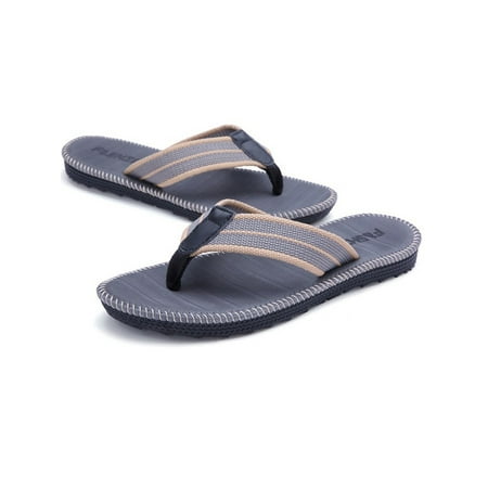 

Gomelly Men Flip-flops Slip On Slide Sandal Summer Thong Sandals Anti-slip Footbeds Shower Bath Beach Shoe Gray 6.5