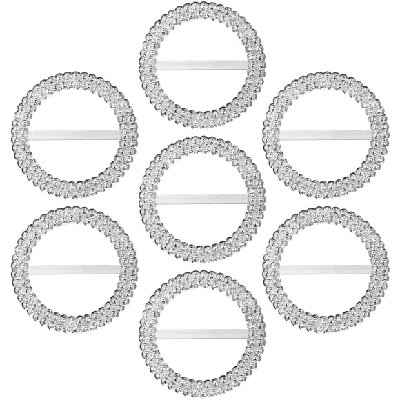 SUPVOX Boucle de Chaise Ronde - Ruban de Strass Argenté pour Mariage, Anniversaire, Maison & Hôtel - 50 Pcs