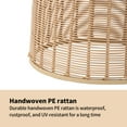 thumbnail image 4 of Outdoor Coffee Table Boho Wicker Patio Solar Table All Weather Metal Round Tables with Built-in Lights, 4 of 8