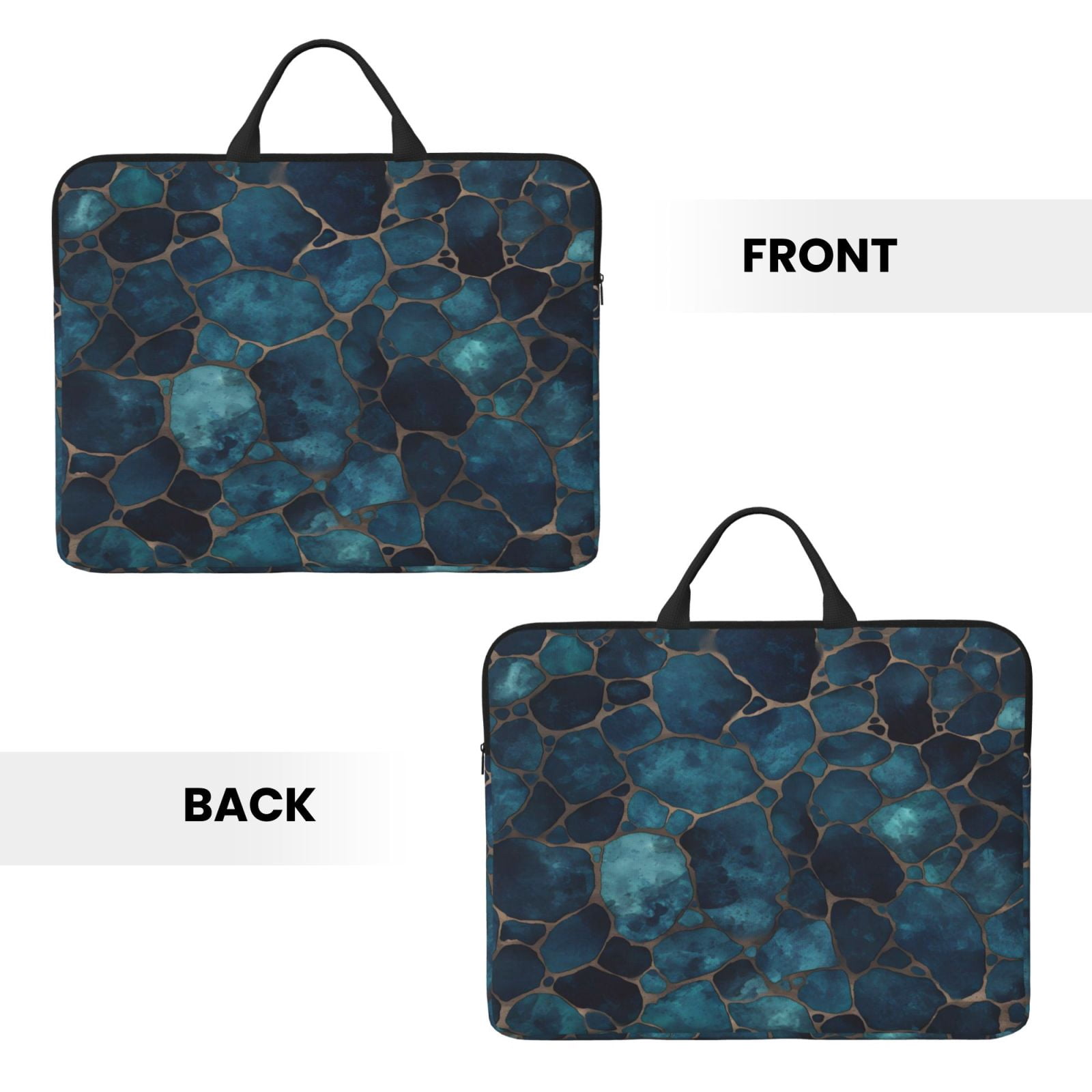 Laptop Sleeve Bag For Women Men 14inch Waterproof Durable Protective Computer Carrying Cover Handle Laptop Case Bag Animal Skin Print Style Darkturquoise_2