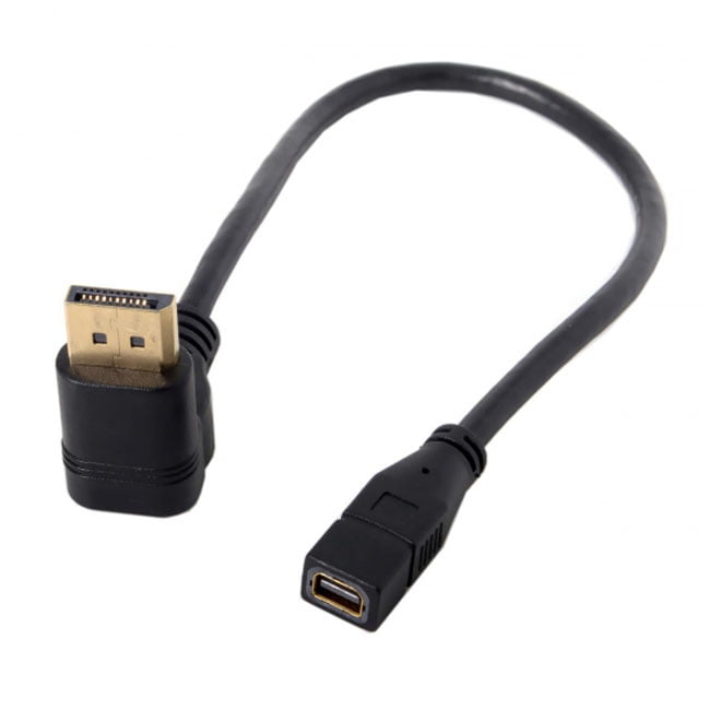 Cablecc DP DisplayPort Male to Female Extension Adapter Up Angled 90 Degree 