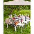 thumbnail image 3 of Vintage Christmas Outdoor Tablecloth - 54x80 Inch Rectangle Dining Table Cover, Snowman Balls Xmas Tree Snowflake Waterproof Outdoor Table Cloth with Umbrella Hole & Zipper for Picnic/Patio, 3 of 5