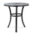 thumbnail image 5 of 19.5 inch Side Table, Round Iron Top with Tripod Legs, Indoor Outdoor Accent End Table, Blue & White Mandala Mosaic, 5 of 10