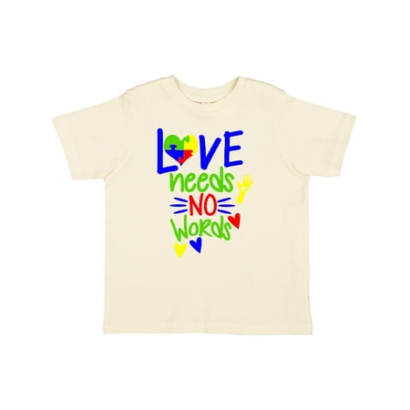 

Inktastic Love Needs No Words Autism Awareness Puzzle Heart Boys or Girls Toddler T-Shirt