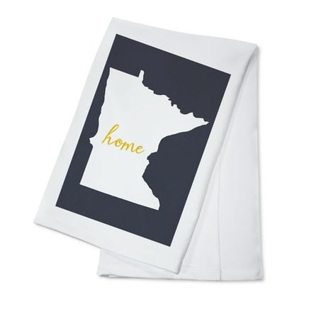State Dish Towel - Minnesota - Home State - White on Gray - Lantern Press Artwork (100% Cotton Kitchen Towel)