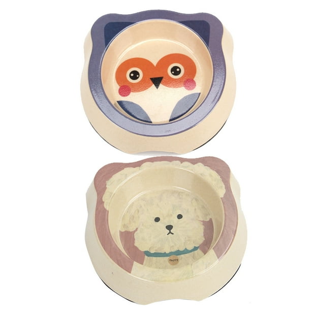 Cuenco para mascotas Cuenco individual de fibra de bambú Cuenco para perros de dibujos animados Cuenco para comida Cuenco para gatos MFZFUKR CPB-DE-SSW2375-4