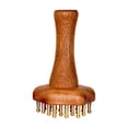 thumbnail image 1 of Peine de masaje de madera de 24 dientes de latón, portátil, para el hogar y oficina, compacto, herramienta para meridianos, masaje de cabeza y, 1 of 9