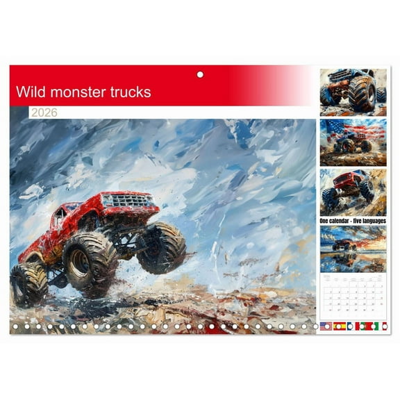 Wild monster trucks (Monthly Wall Calendar 2026 11.7 x 16.5 (open)), CALVENDO 14 Month Calendar
