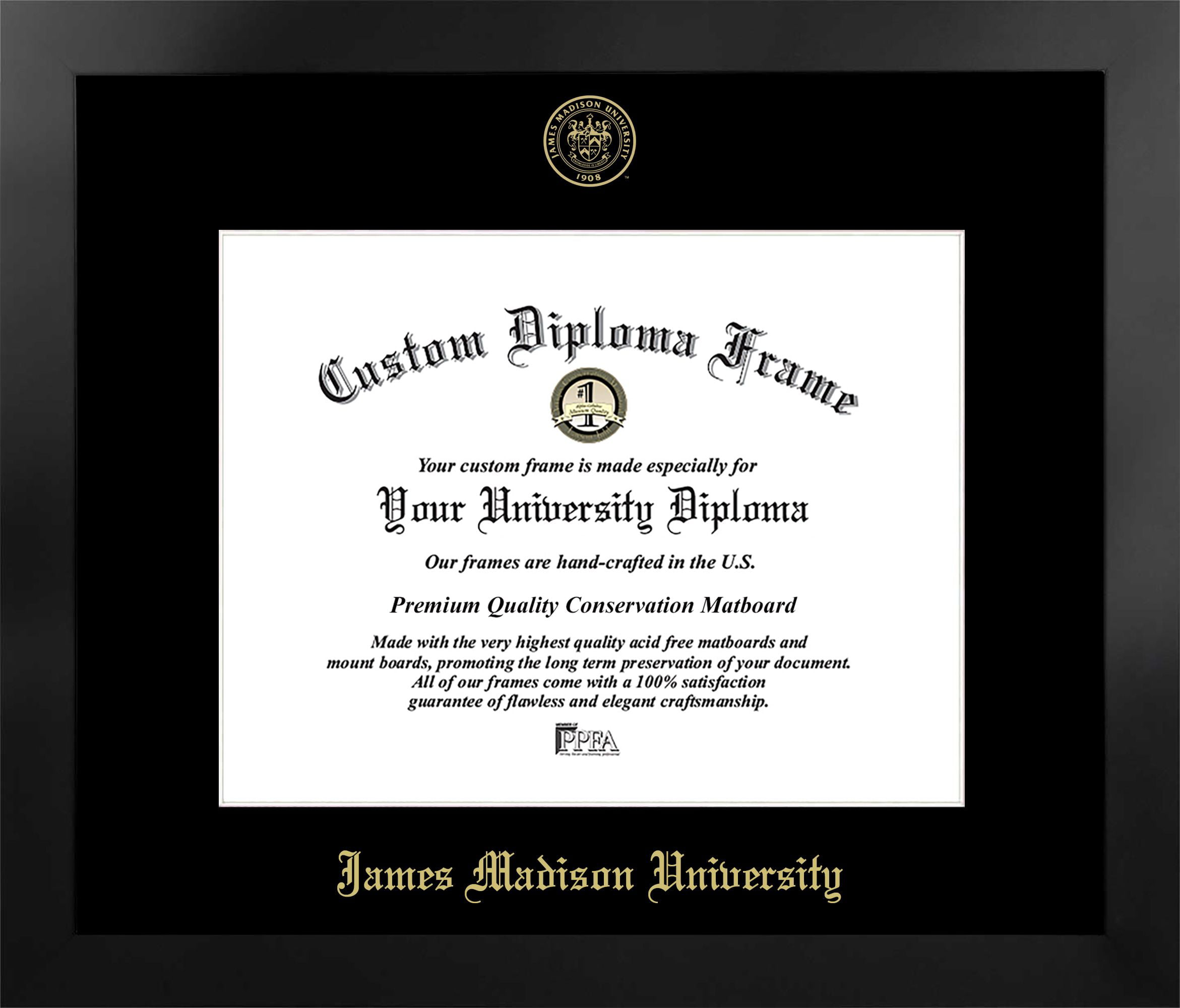 Campus Images VA994SG James Madison Dukes Spirit Graduate Diploma Frame 12 x 16 