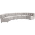 thumbnail image 3 of Meridian Furniture Limitless Cream Velvet Modular 6 Piece Sectional, 3 of 7