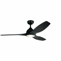 Ceiling Fan with Light Kit with Contemporary Inspirations 15.25 inches Tall By 60 inches Wide-Satin Black Finish-Satin Black Blade Color Bailey Street