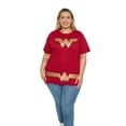 thumbnail image 6 of Women's Plus Size Wonder Woman Halloween Costume T-Shirt Tee Red Gold DC Comics, 6 of 7