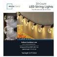 thumbnail image 7 of Mainstays 20-Count Indoor Outdoor Warm White LED G40 Globe Lights, with Black Wire, 7 of 7