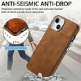thumbnail image 2 of for iPhone 14 Case, Soft TPU and PU Leather Cover Case, Business Anti-Vibration Anti-Slip Ultralight Luxury Vintage Phone Case Cover for iPhone 14 for Men Women, Brown, 2 of 11