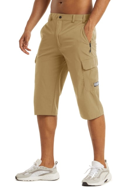OmicGot Quick Dry 3/4 Capri Pants Men's Casual Mult-Pocket