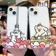thumbnail image 5 of Cartoon Cute Couples Puppy Dog Playing Doll Machine Soft Phone Case Compatible with iPhone Case (C-Female,iPhone 15), 5 of 6