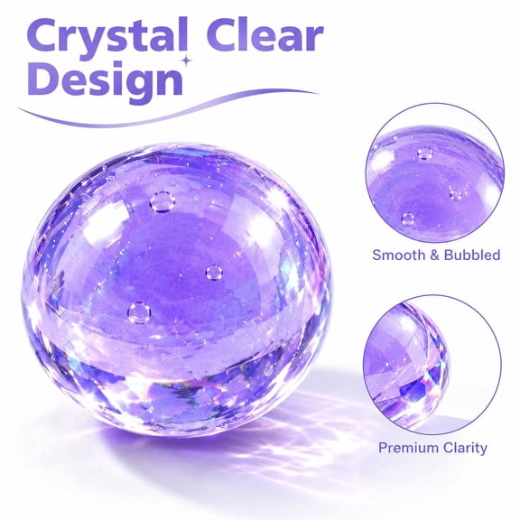 Transparent Coconut Oil Squishy Stress Ball, Slow Rising Clear Squeeze Fidget Toy, Anxiety Relief Sensory Toy for Party Favors Purple#1