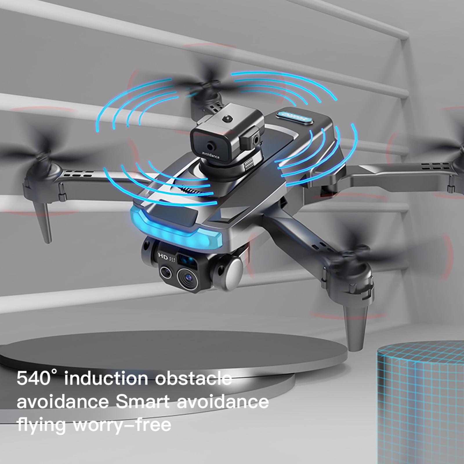 Drones with High-Definition Dual Camera, 540°intelligent obstacle avoidance, 120°Ultra Wide Angle Lens, Remote Control Toy Gifts