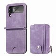 thumbnail image 3 of Galaxy Z Flip 4 Wallet Case with Card Holder【2 in 1 Detachable】【 Zipper Wallet】, Slim Fit Retro PU Leather Protective Flip Phone Cover for Samsung Galaxy Z Flip 4 5G 2022, 3 of 7